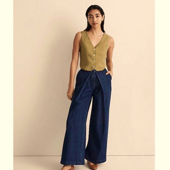 NWT Made-well Crop Vest Khaki Brown size 4 US - Picture 1 of 6